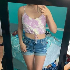 Pacsun LA Hearts tie dye crop top